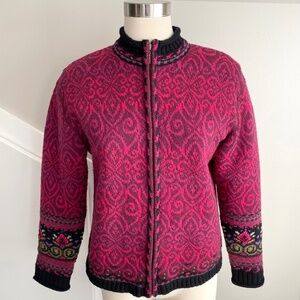 Nomadic Traders Lambswool Lined Nordic Full Zip Cardigan - Size S